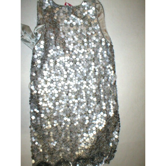 New Womens 10 NWT Matthew Williamson Designer Dress Silver Sequin Bead Sleevless - Picture 8 of 10